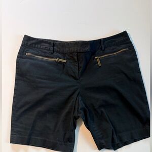 MICHAEL Michael Kors Black Shorts with Gold Zipper Detail